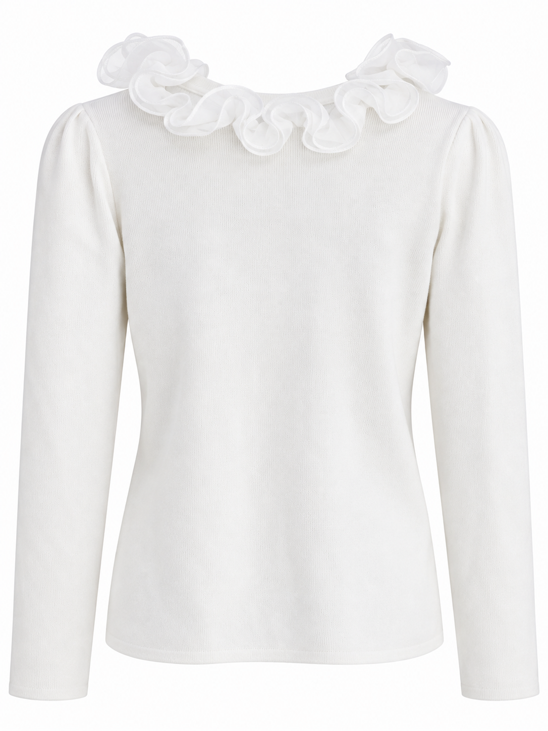 Cardigan mit Rüschenkragen - White