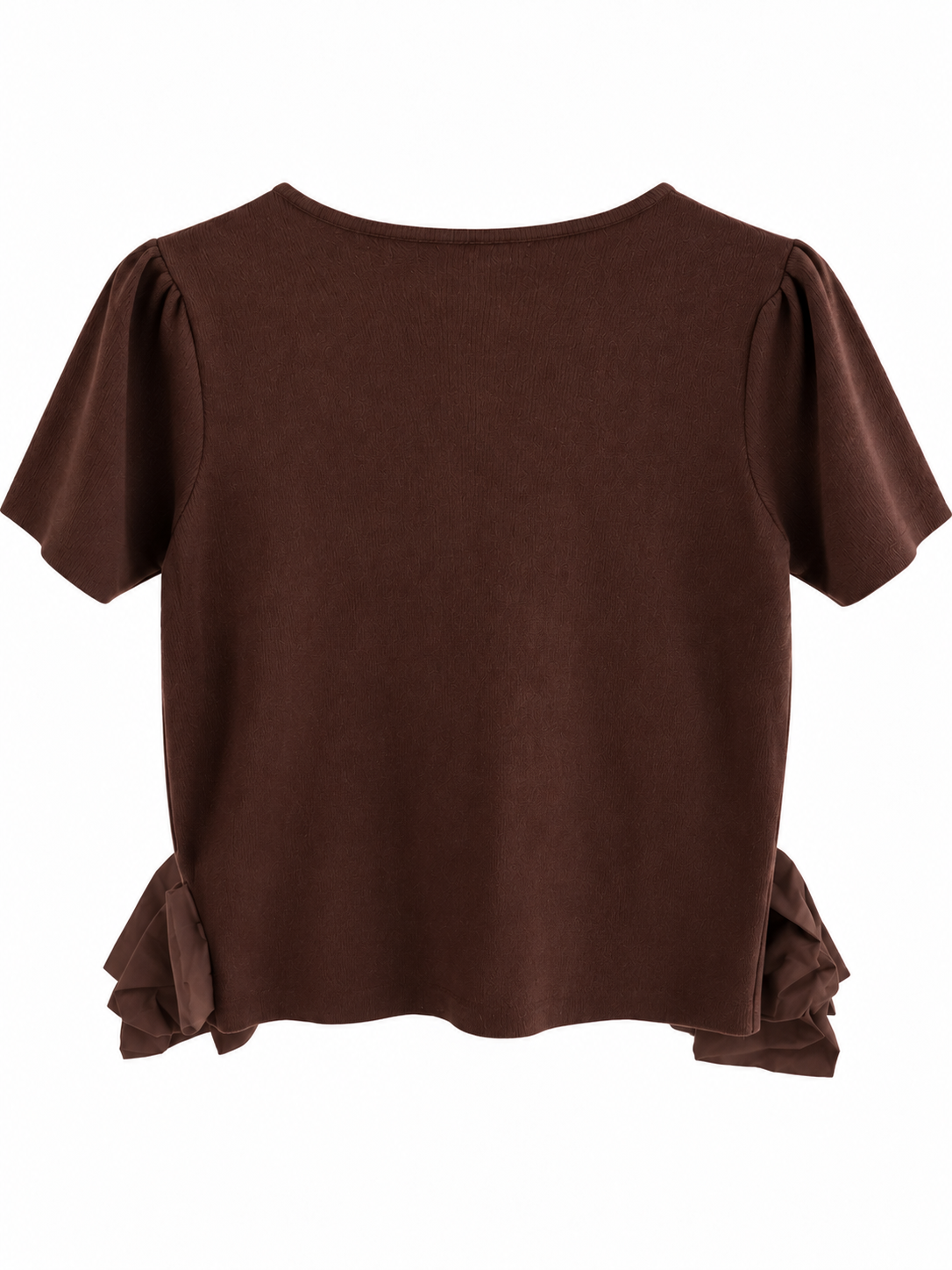 Bluse mit Schleifenrüschen - Brown