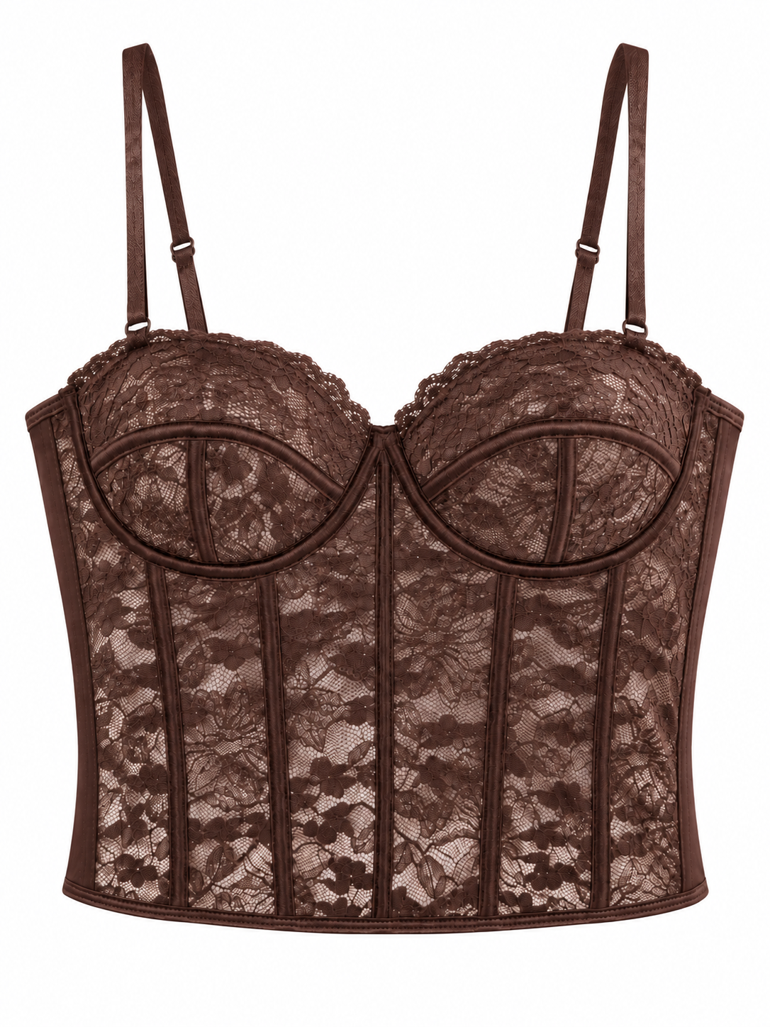 Spitzenkorsett - Brown