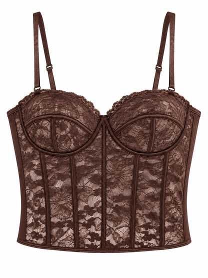 Spitzenkorsett - Brown
