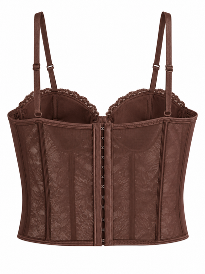 Spitzenkorsett - Brown