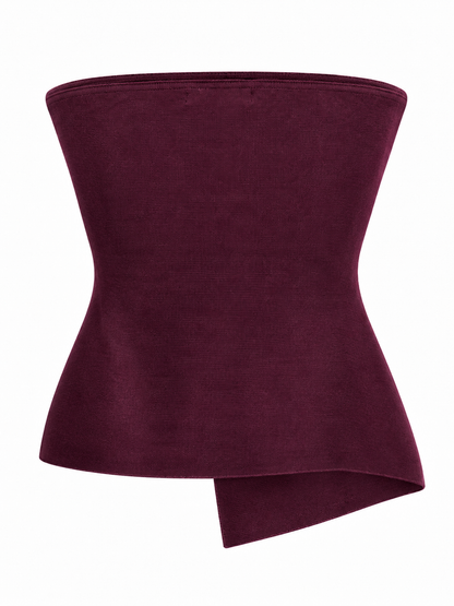 Asymmetrisches Bandeau Top - Bordo Red