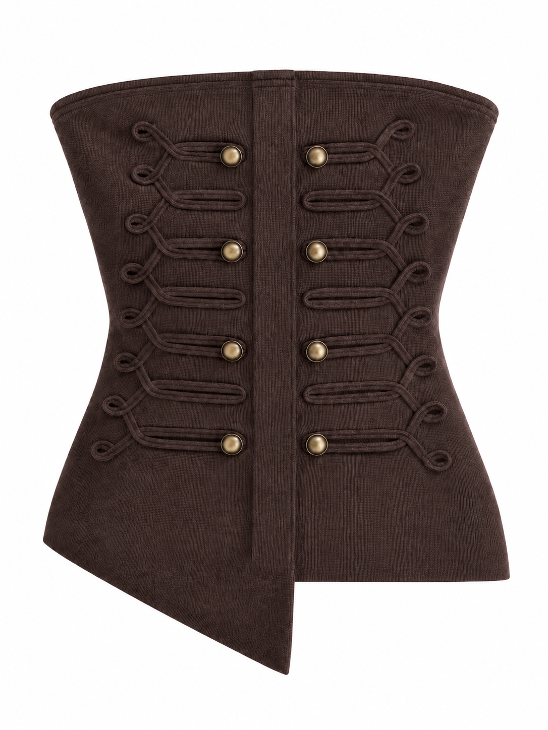 Asymmetrisches Bandeau Top - Brown