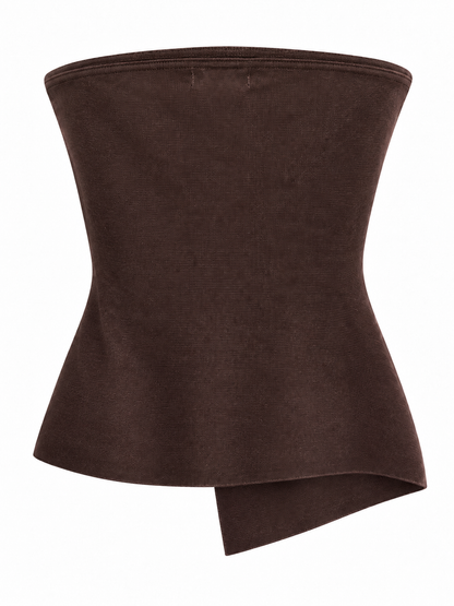 Asymmetrisches Bandeau Top - Brown