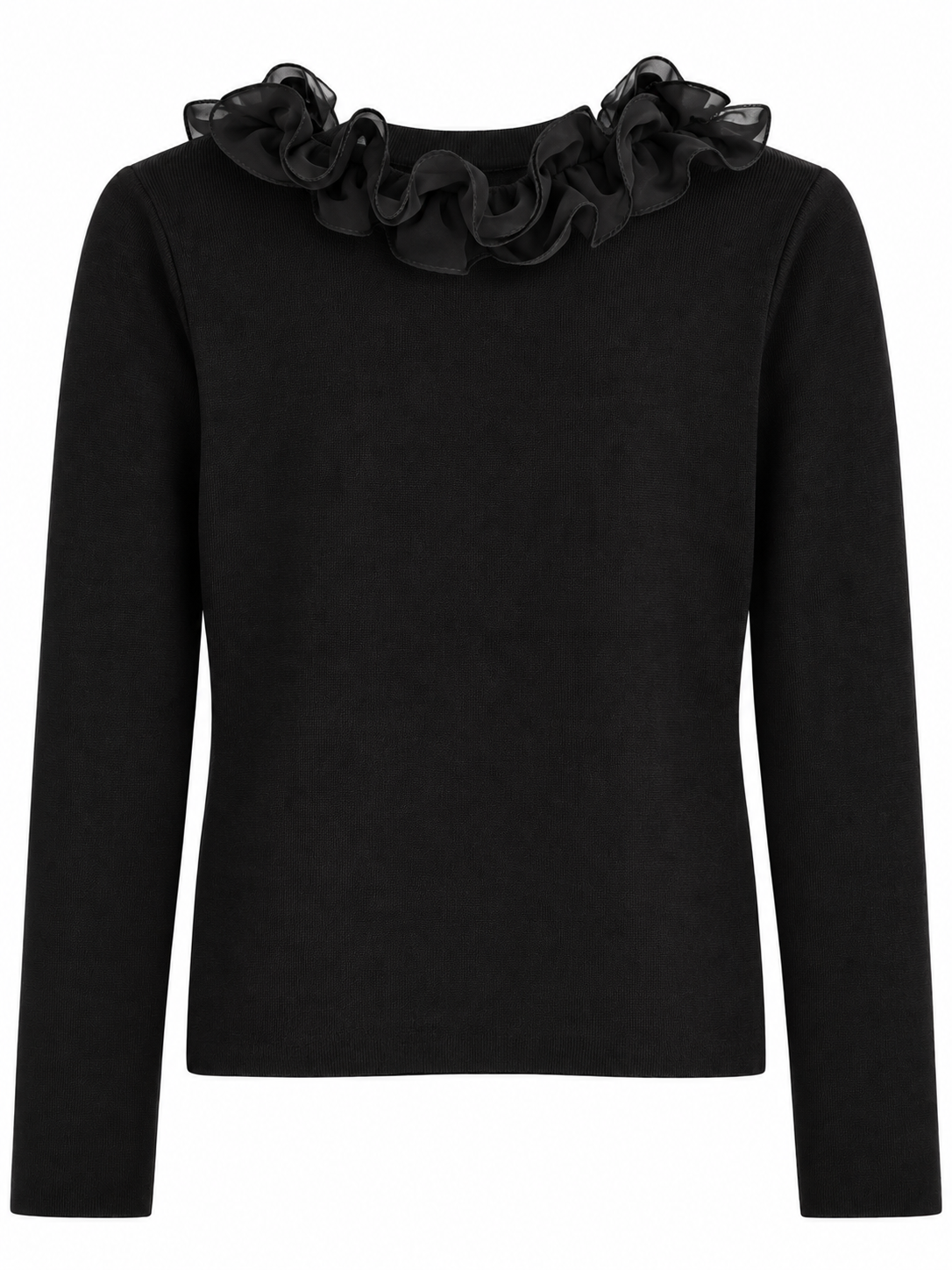Cardigan mit Rüschenkragen - Black