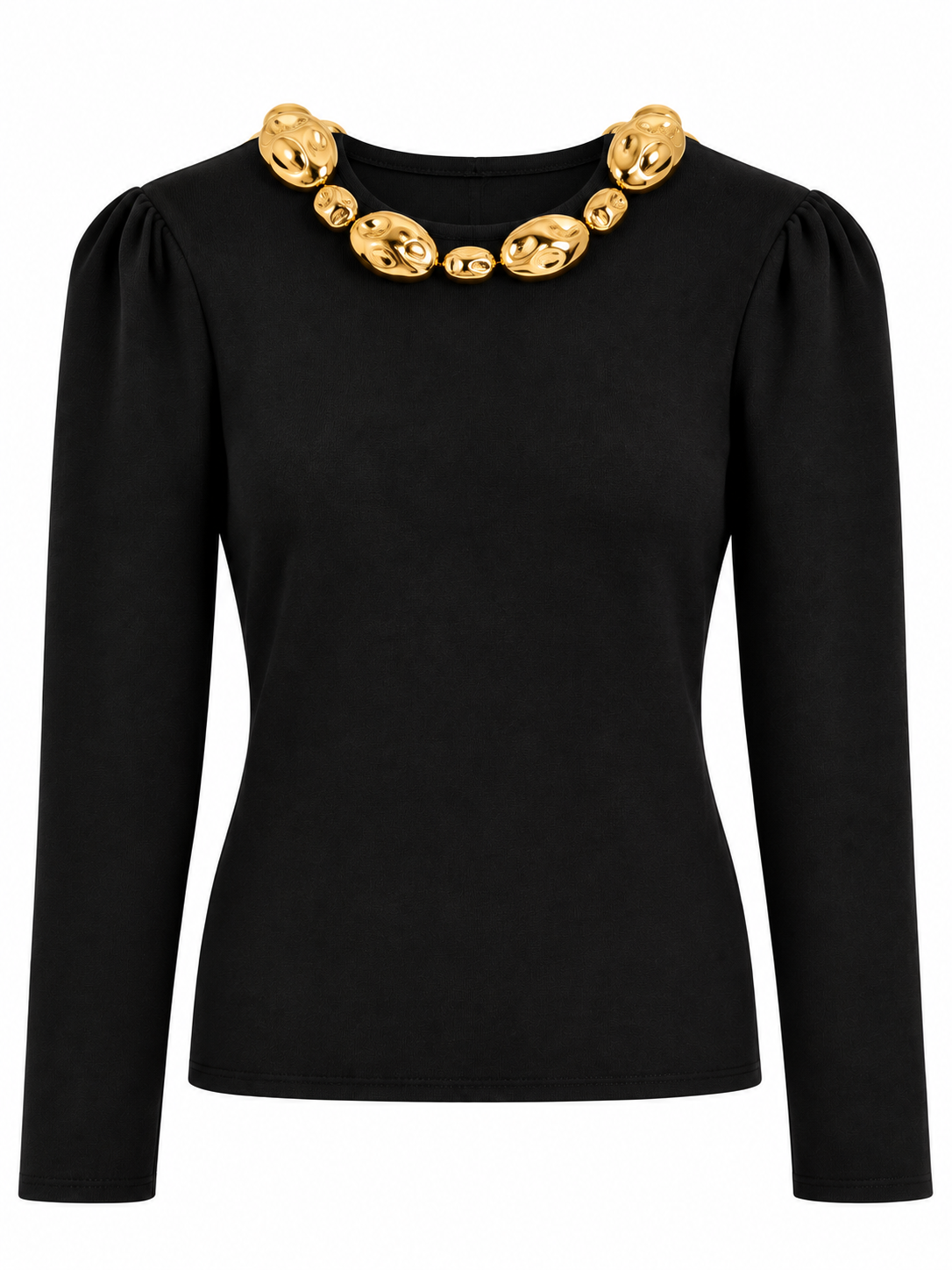 Pullover mit Goldverzierung - Black