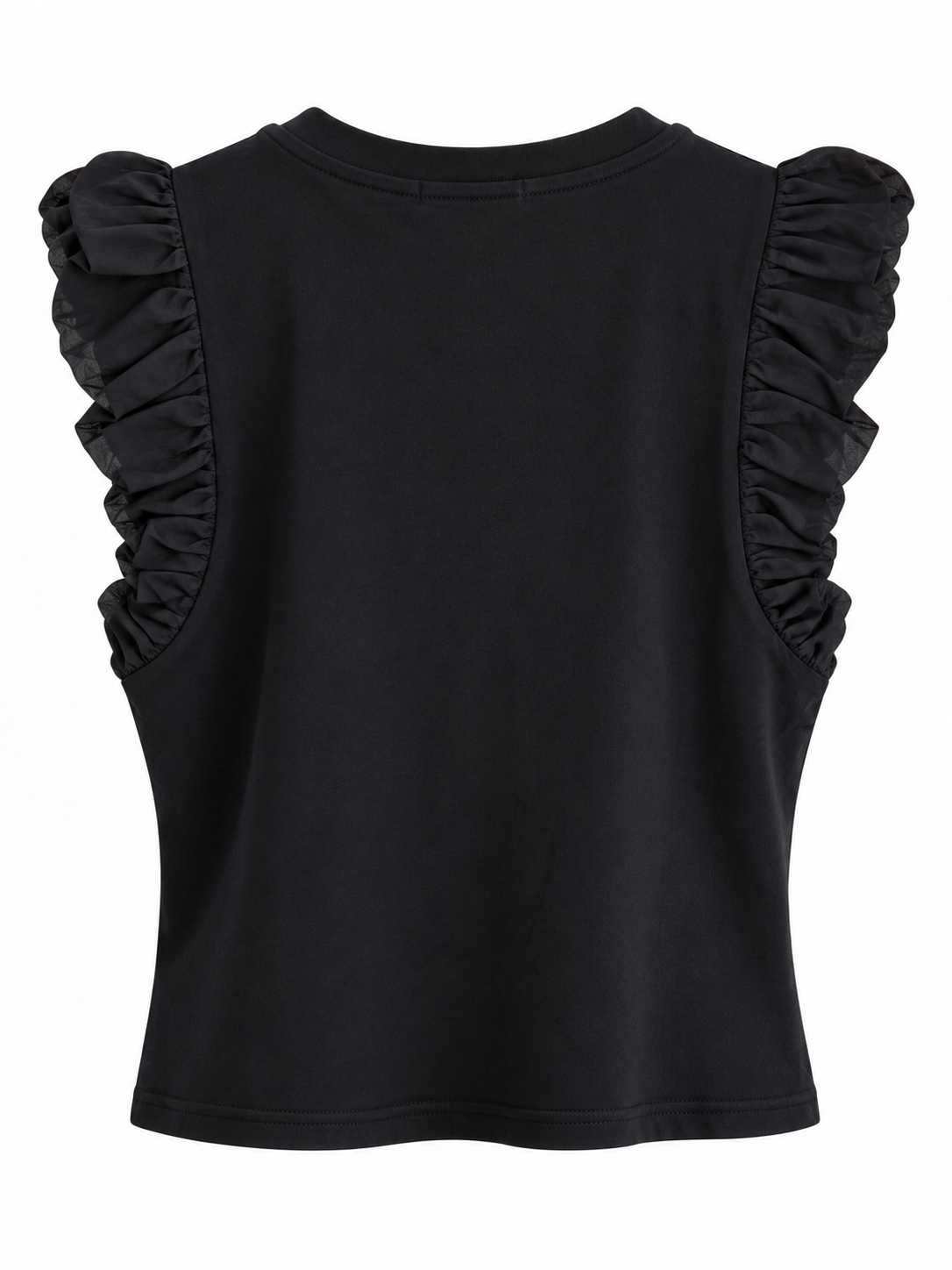Top mit Rüschenärmeln - Black
