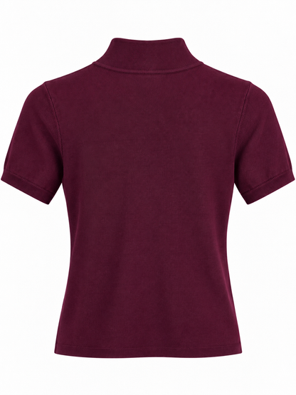 Stricktop mit Knebelverschlüssen - Bordo
