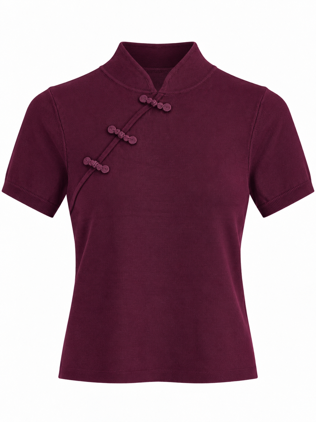 Stricktop mit Knebelverschlüssen - Bordo