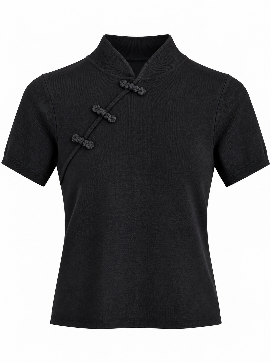 Stricktop mit Knebelverschlüssen - Black