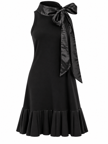 Kleid mit Satinschleife - Black