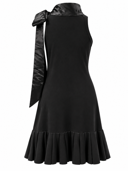Kleid mit Satinschleife - Black