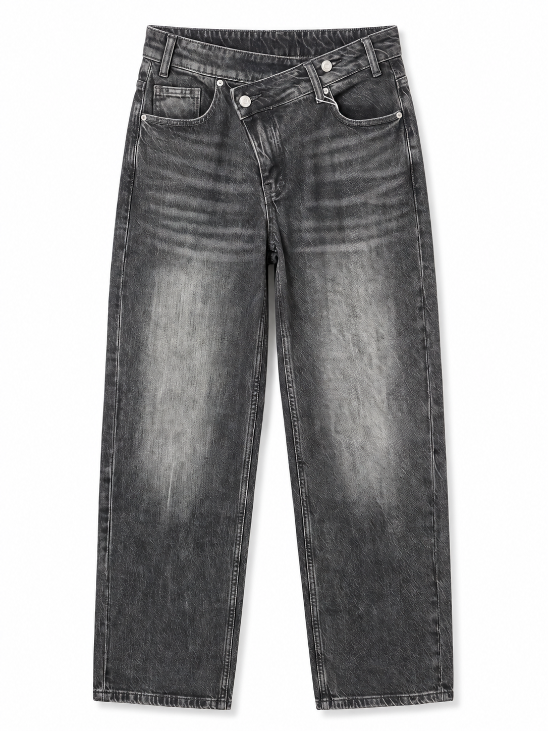 Asymmetric Luxe Jeans - Grey