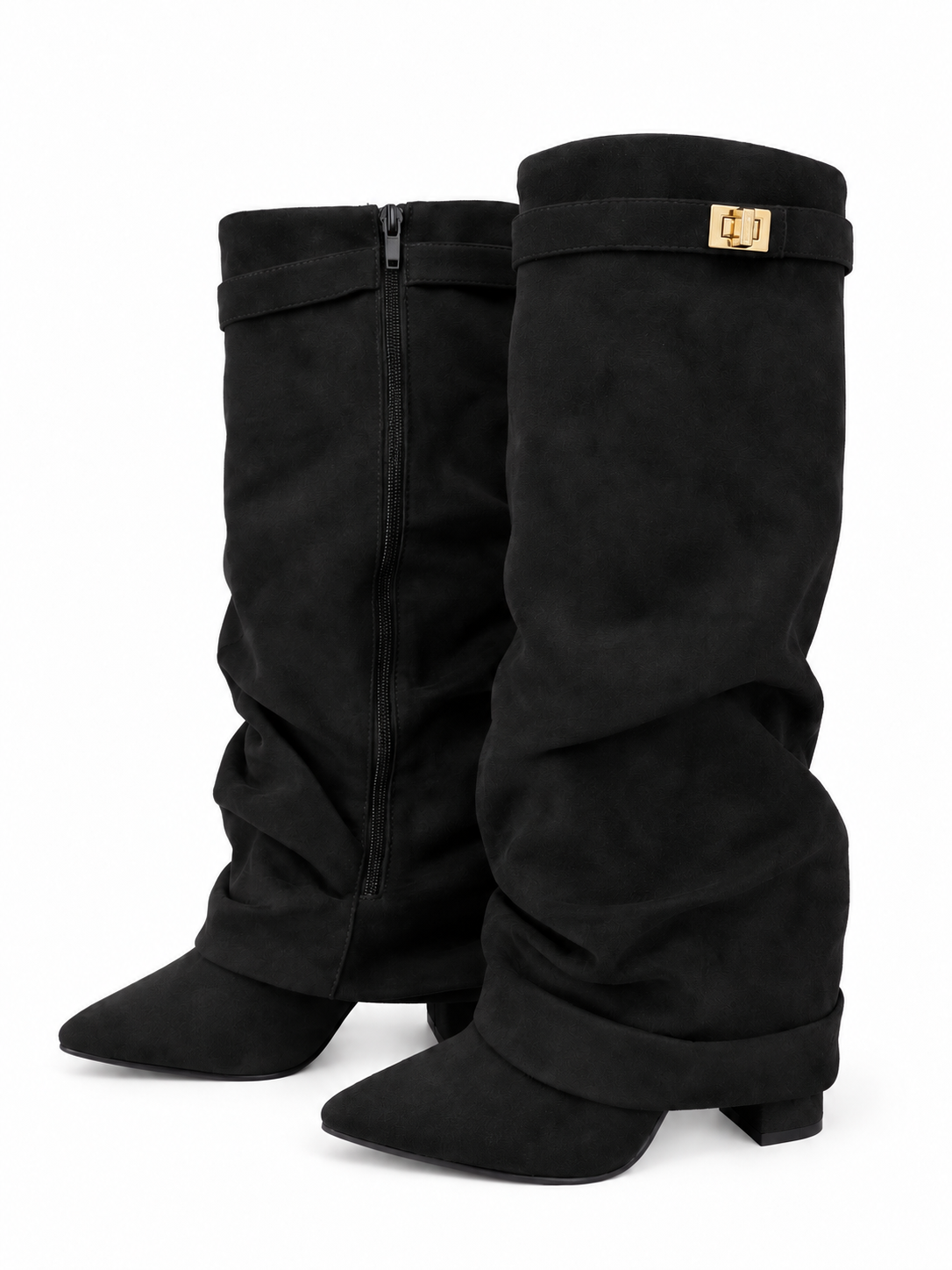 Midnight Elegance Boots - Black (Velours)