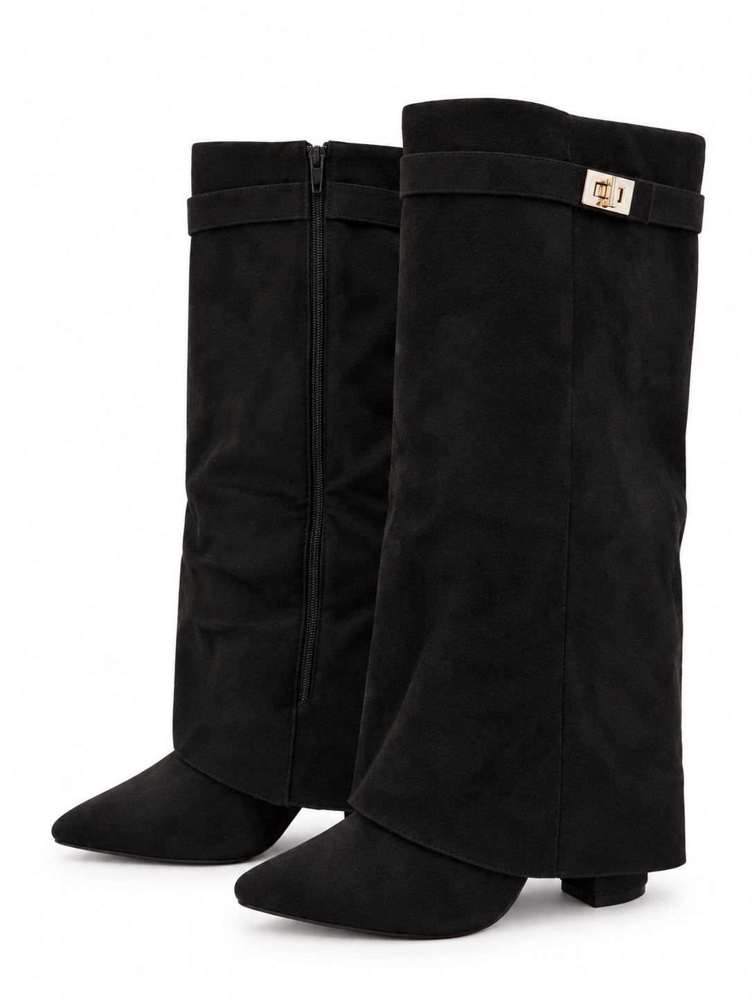 Noir Prestige Knee-High Boots - Black