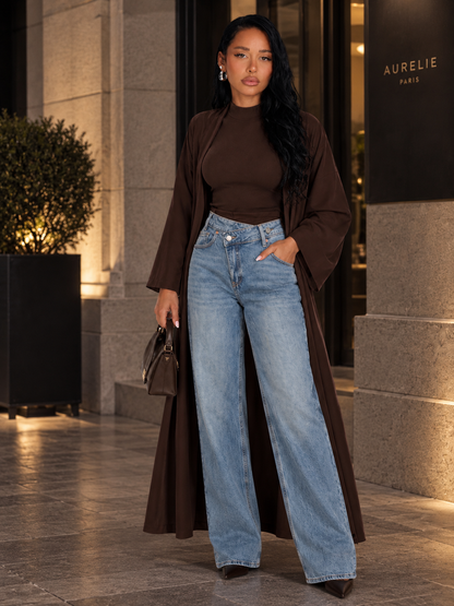 Asymmetric Luxe Jeans - Blue