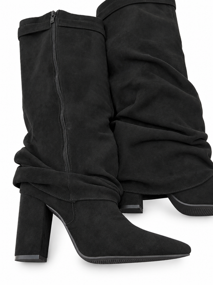 Midnight Elegance Boots - Black (Velours)
